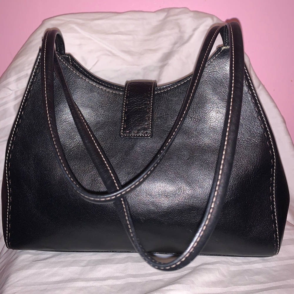 Fossil black leather bag